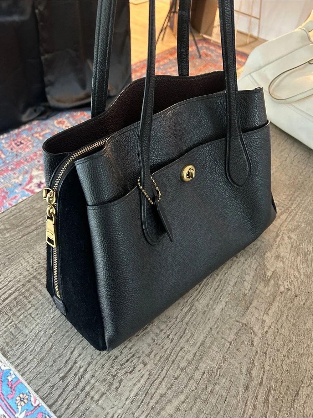 Coach structured leather